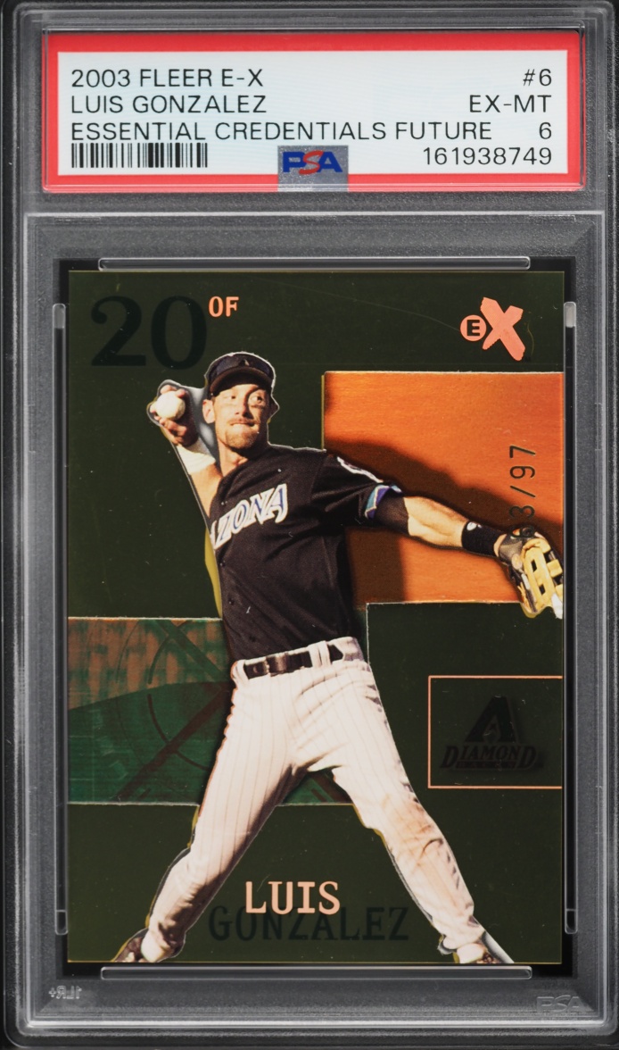 2003 Fleer E-X Essential Credentials Future Luis Gonzalez /97 #6 PSA 6 EXMT