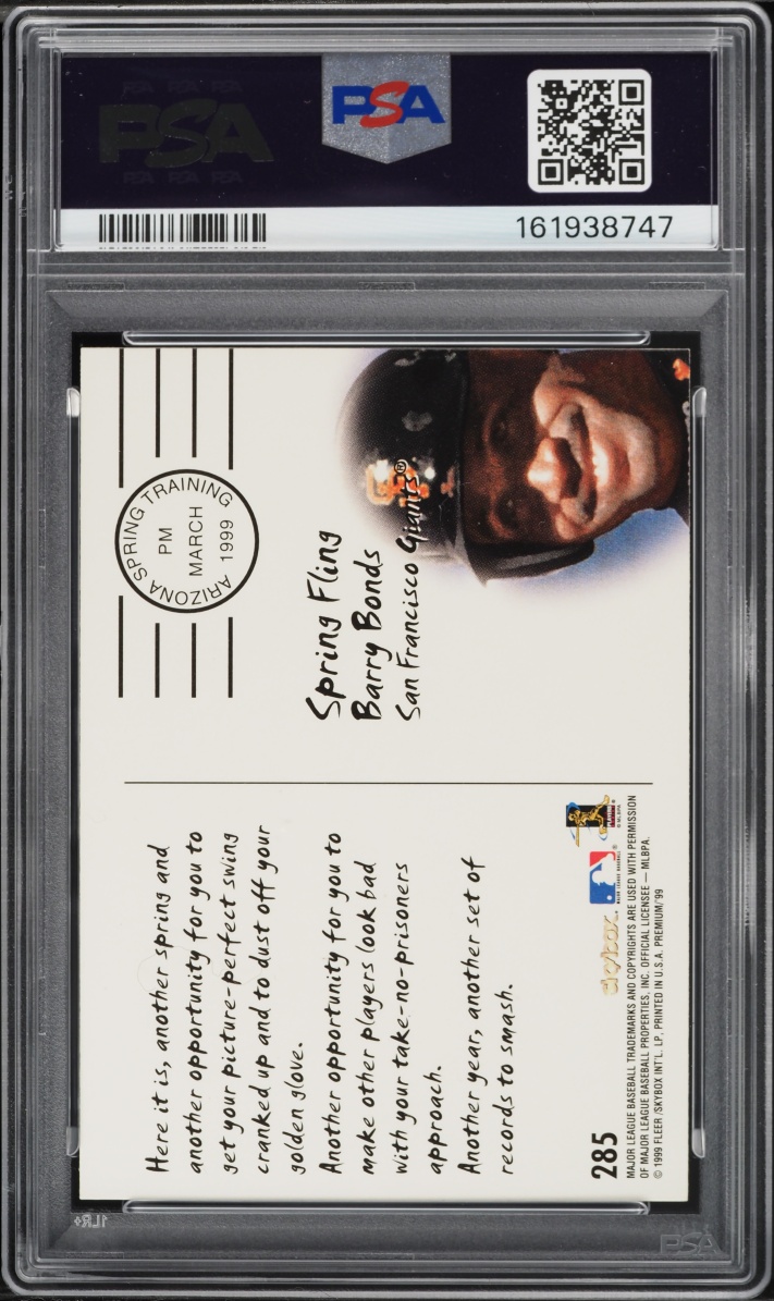 1999 Skybox Premium Barry Bonds #285 PSA 9 MINT
