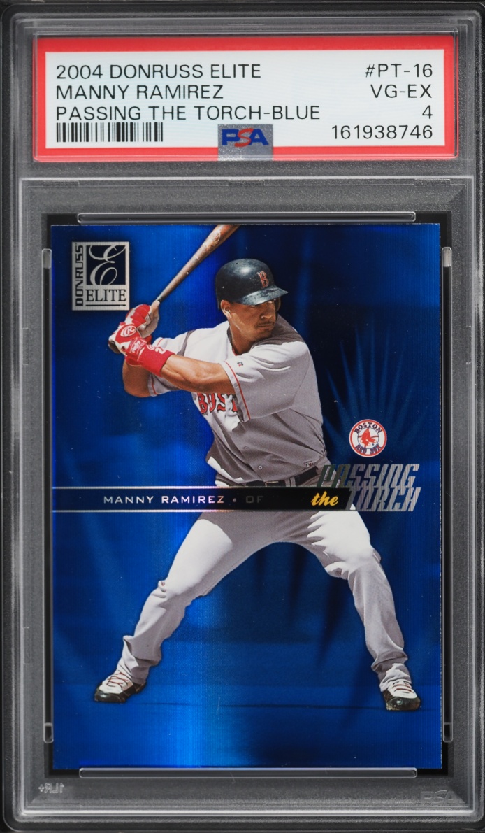 2004 Donruss Elite Passing The Torch Blue Manny Ramirez /250 #PT-16 PSA 4 VGEX