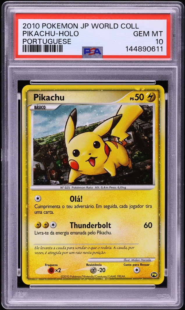 2010 Pokemon Portuguese World Collection Holo Pikachu PSA 10 GEM MINT