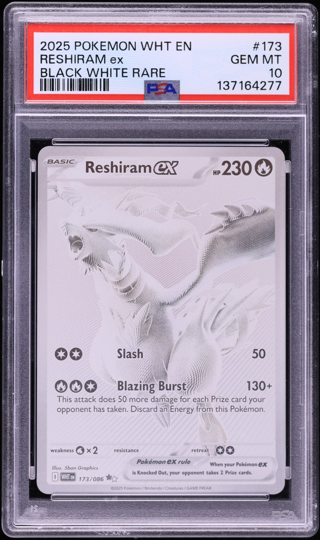 2025 Pokemon Scarlet & Violet White Flare BWR Reshiram ex #173 PSA 10 GEM MINT