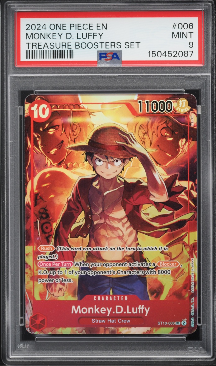 2024 One Piece Treasure Booster Set Alt Art Monkey D. Luffy #ST10-006 PSA 9 MINT