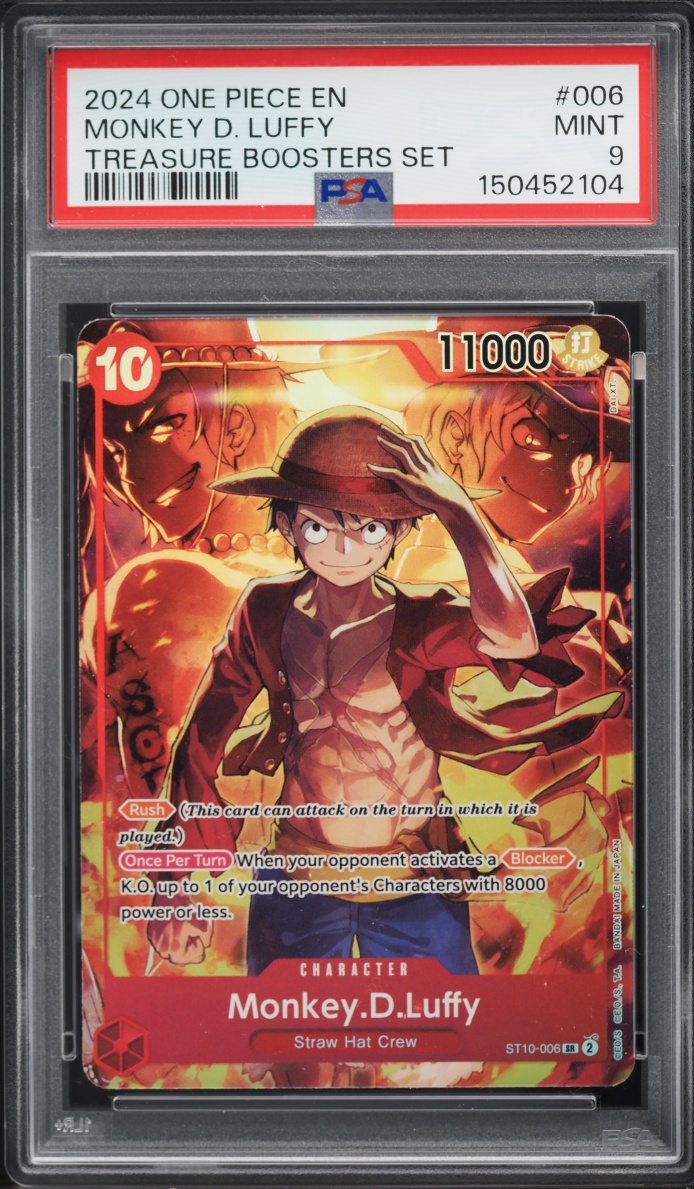 2024 One Piece Treasure Boosters Set Alt Art Monkey D. Luffy #ST10-006 PSA 9 MINT