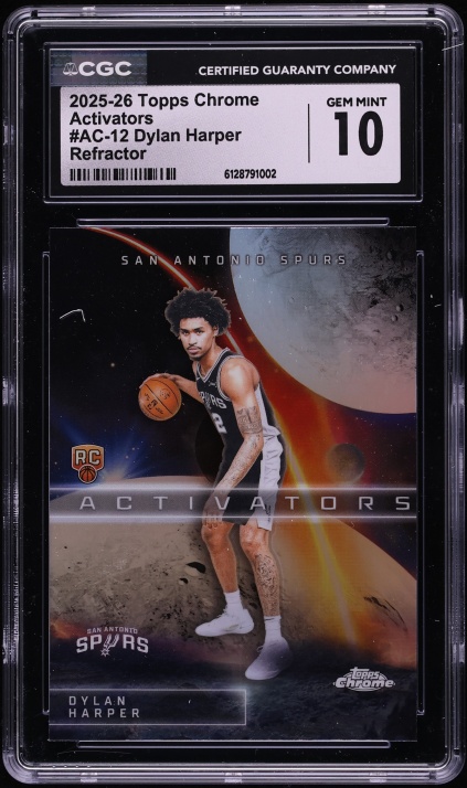 2025 Topps Chrome Activators Refractor Dylan Harper ROOKIE #AC-12 CGC 10 GEM MINT