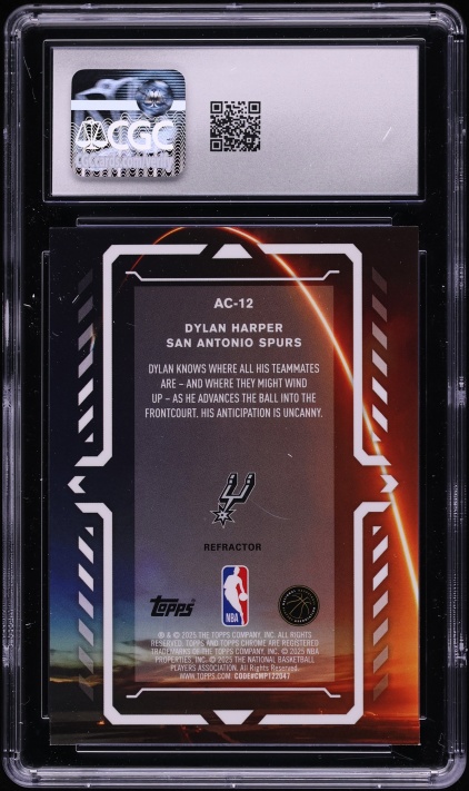 2025 Topps Chrome Activators Refractor Dylan Harper ROOKIE #AC-12 CGC 10 GEM MINT