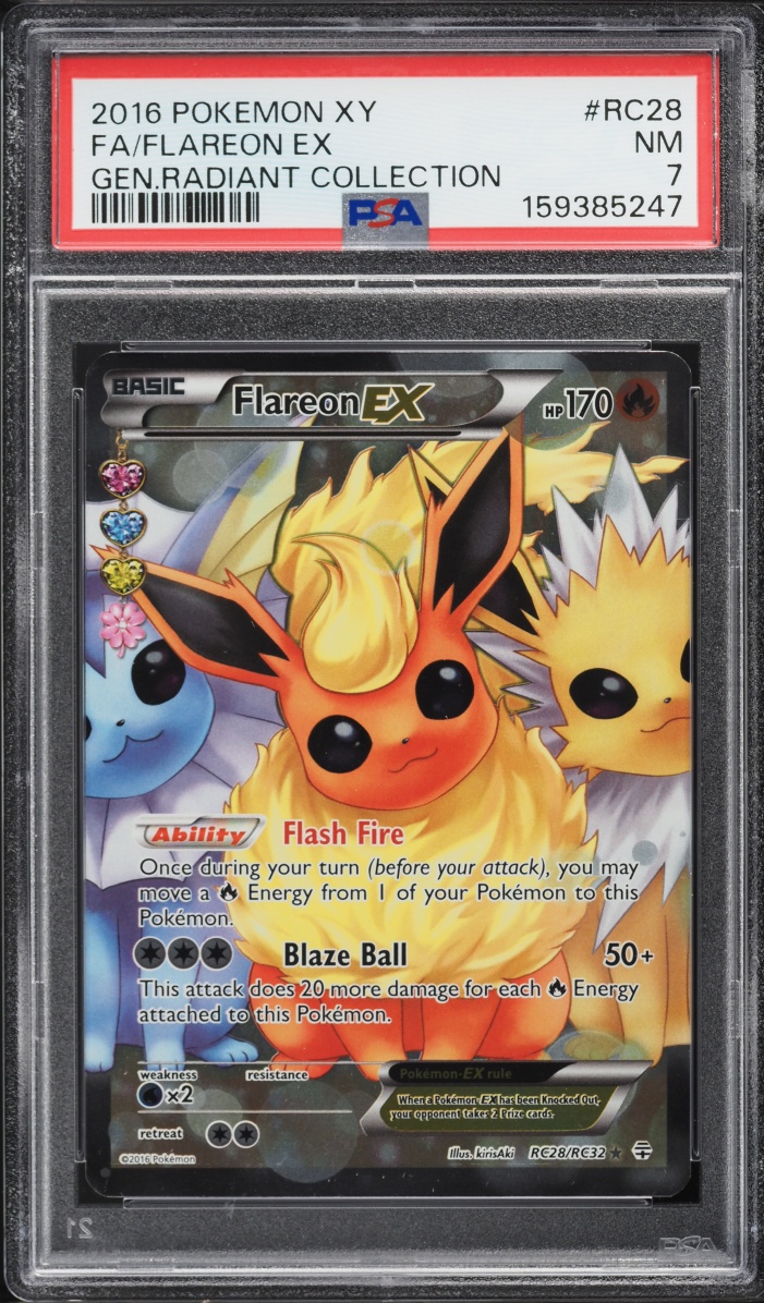 2016 Pokemon XY Generations Radiant Collection Full Art Flareon EX #RC28 PSA 7 NRMT