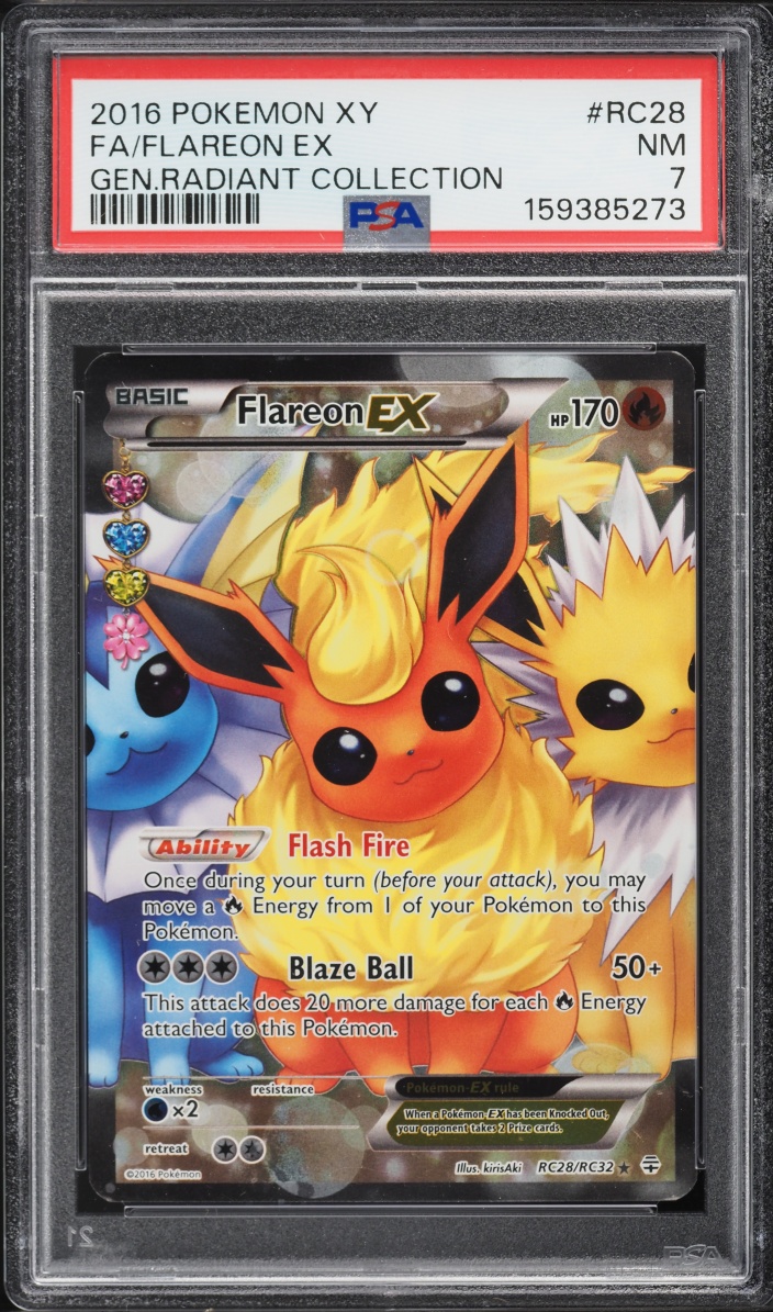 2016 Pokemon XY Generations Radiant Collection Full Art Flareon EX #RC28 PSA 7 NRMT