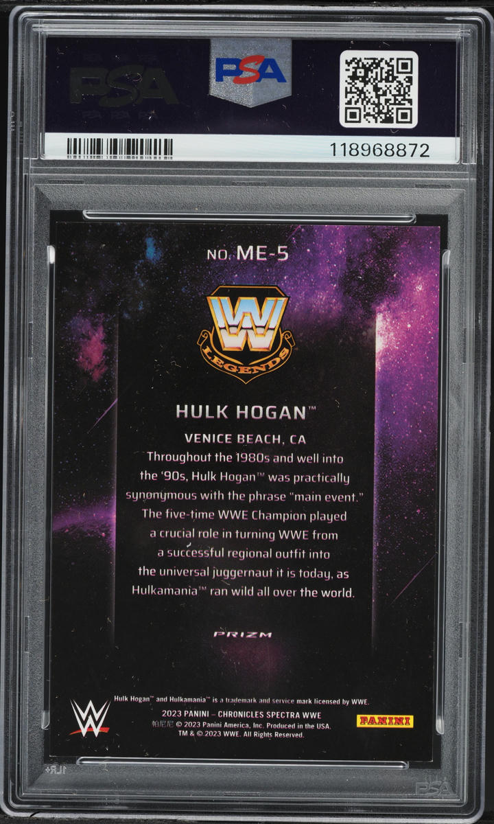 2023 Panini Chronicles WWE Main Event Hulk Hogan #ME5 PSA 9 MINT