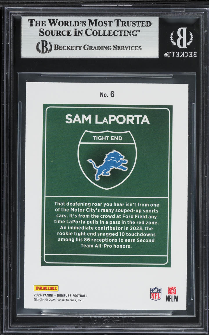 2024 Donruss Downtown! Sam LaPorta #6 BGS 7.5 NRMT+