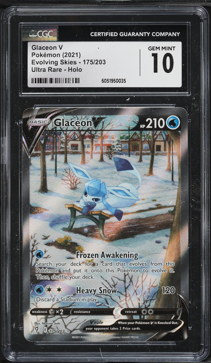 2021 Pokemon SWSH Evolving Skies Alt Art Glaceon V #175 CGC 10 GEM MINT