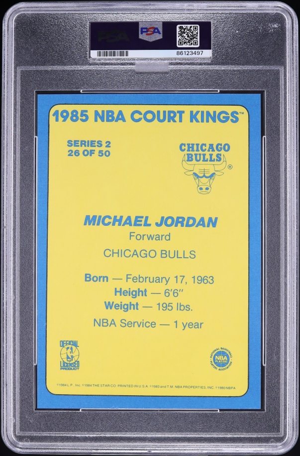 1984 Star Court Kings 5x7 Michael Jordan ROOKIE #26 MBA PSA 7 NRMT