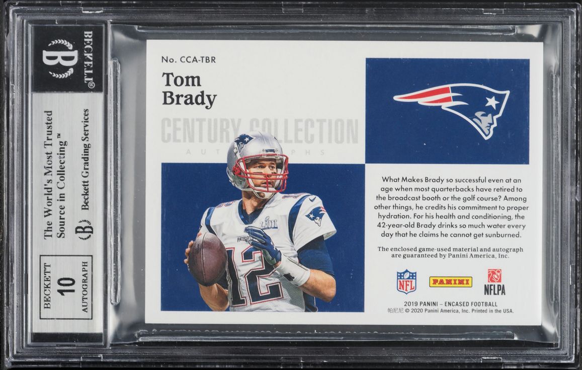 2019 Panini Encased Century Collection Tom Brady PATCH AUTO /10 #CCA-TBR BGS 9 MINT