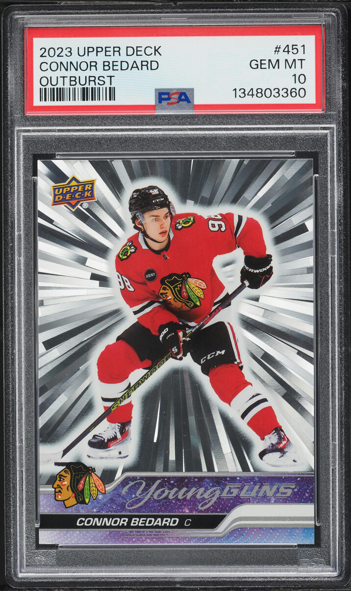 2023 Upper Deck Young Guns Outburst Connor Bedard ROOKIE #451 PSA 10 GEM MINT