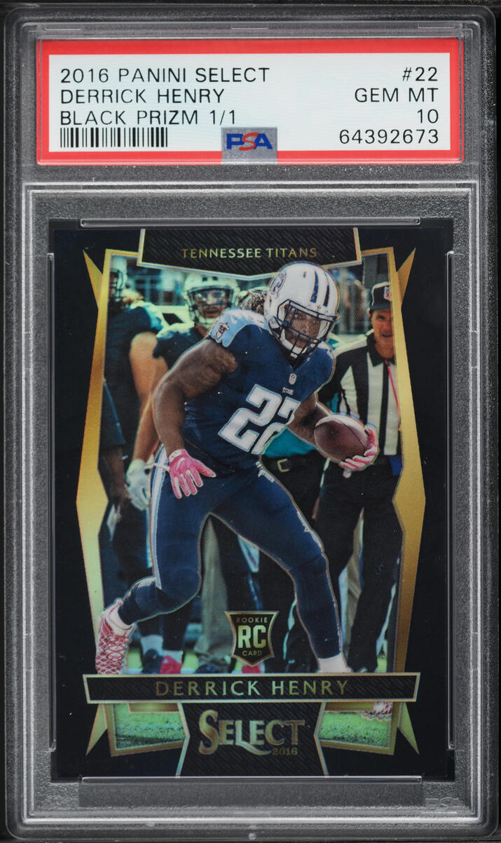 2016 Select Black Prizm Derrick Henry ROOKIE 1/1 #22 PSA 10 GEM MINT