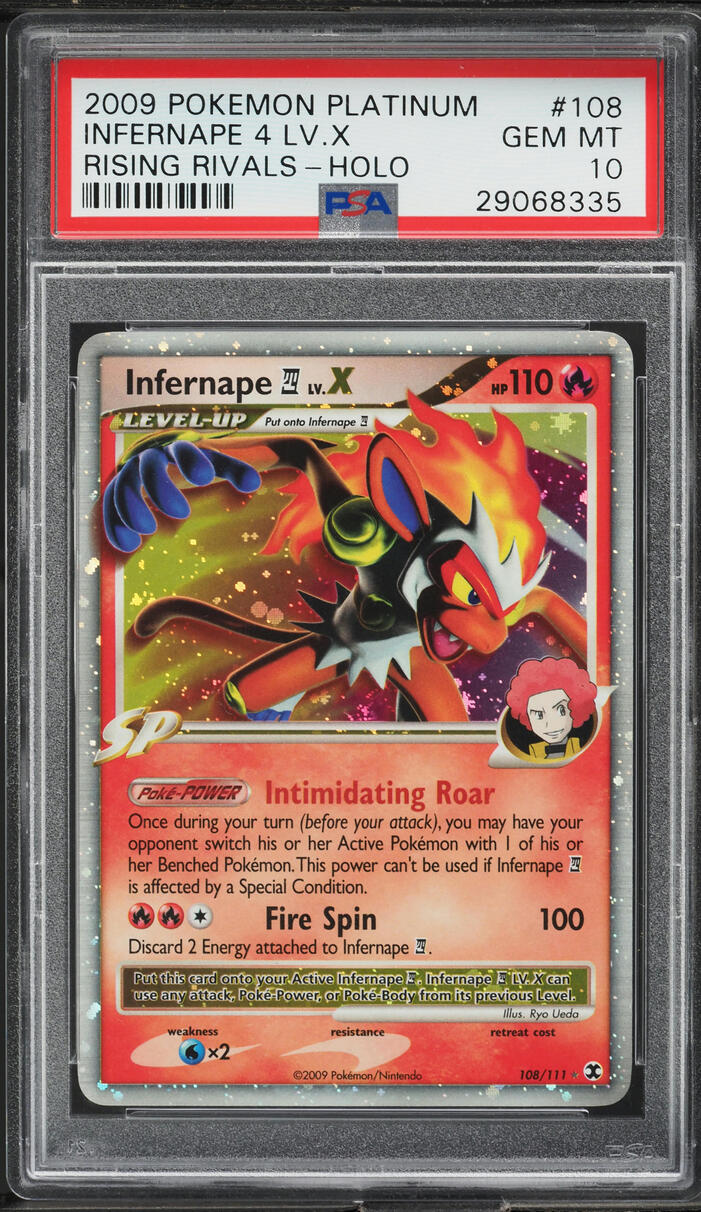 2009 Pokemon Platinum Rising Rivals Holo Infernape 4 Lv.X #108 PSA 10 GEM MINT
