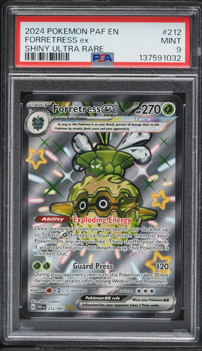 2024 Pokemon Scarlet & Violet Paldean Fates Full Art Forretress Ex #212 PSA 9 MINT