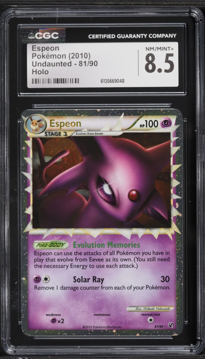 2010 Pokemon HeartGold & SoulSilver Undaunted Holo Prime Espeon #81 CGC 8.5 NM-MT+