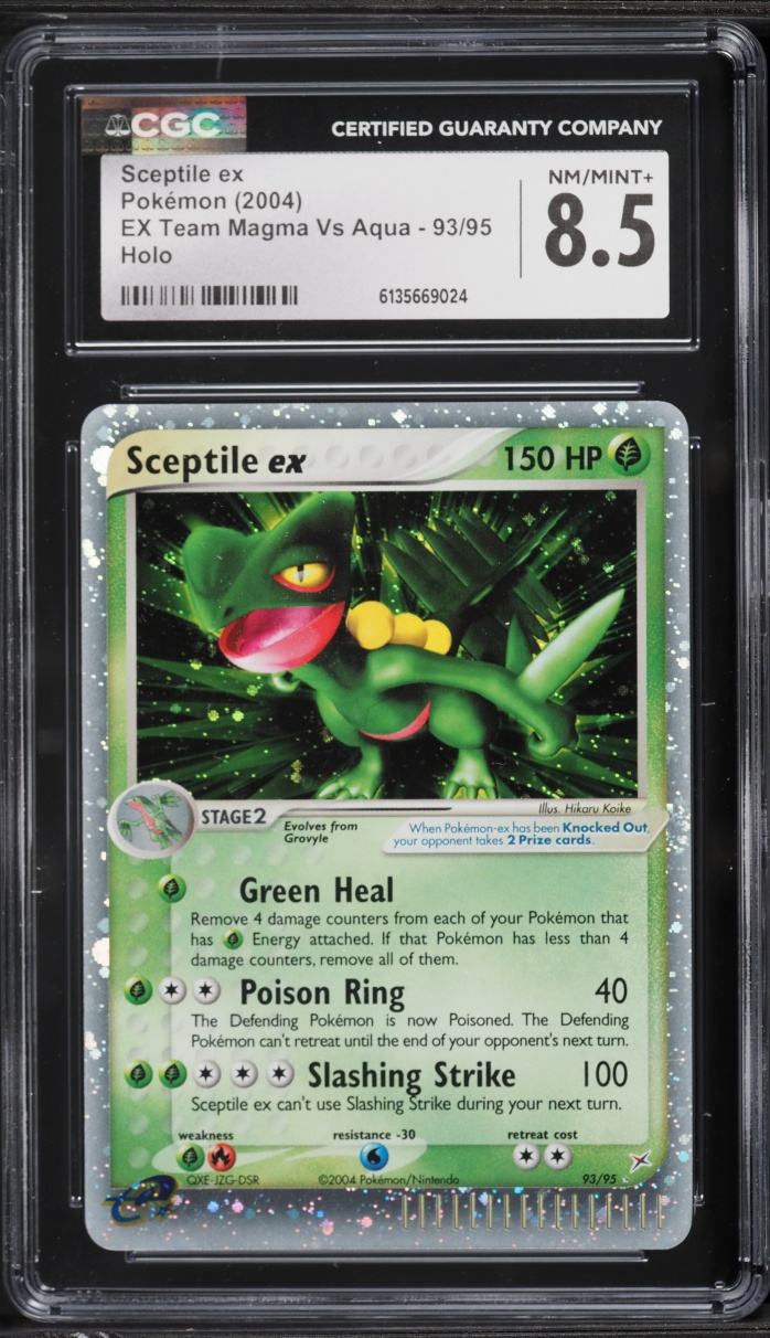 2004 Pokemon EX Team Magma VS Aqua Holo Sceptile EX #93 CGC 8.5 NM-MT+