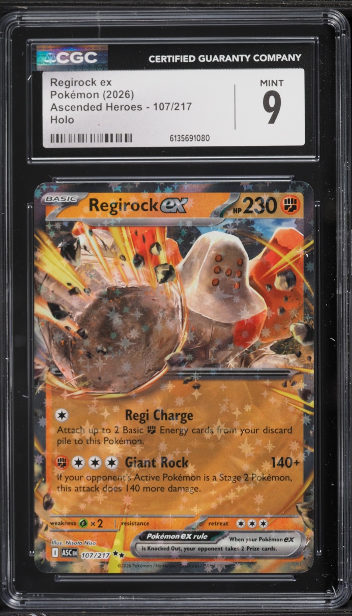 2026 Pokemon Mega Ascended Heroes Holo Regirock ex #107 CGC 9 MINT