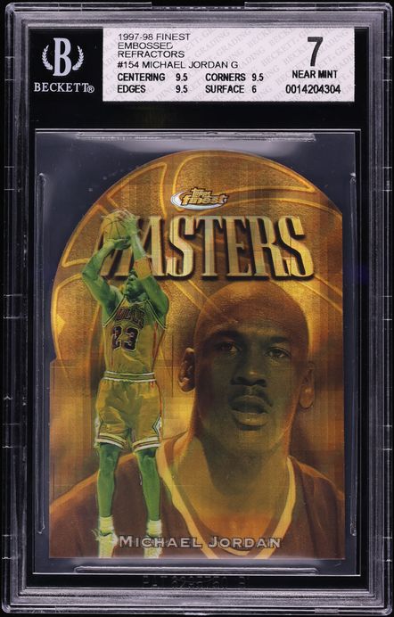 1997 Finest Embossed Gold Refractor Michael Jordan /74 #154 BGS 7 NRMT