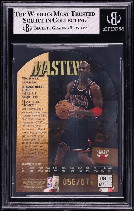 1997 Finest Embossed Gold Refractor Michael Jordan /74 #154 BGS 7 NRMT