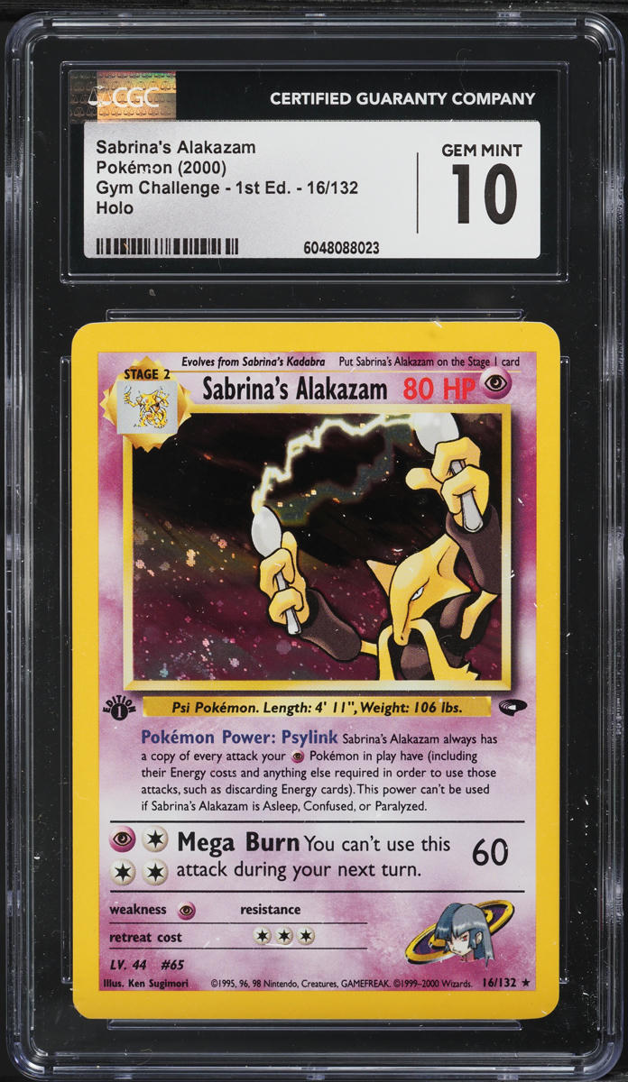 2000 Pokemon Gym Challenge 1st Edition Holo Sabrina's Alakazam #16 CGC 10 GEM
