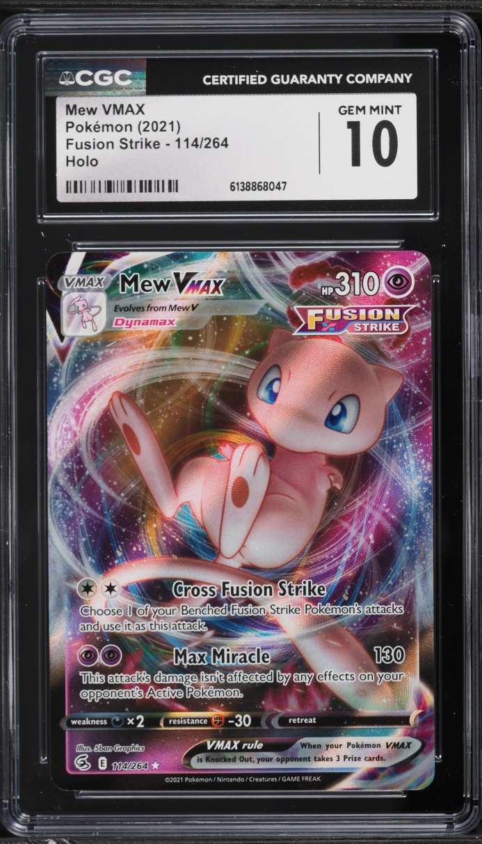 2021 Pokemon Sword & Shield Fusion Strike Alt Art Mew VMAX #114 CGC 10 GEM MINT