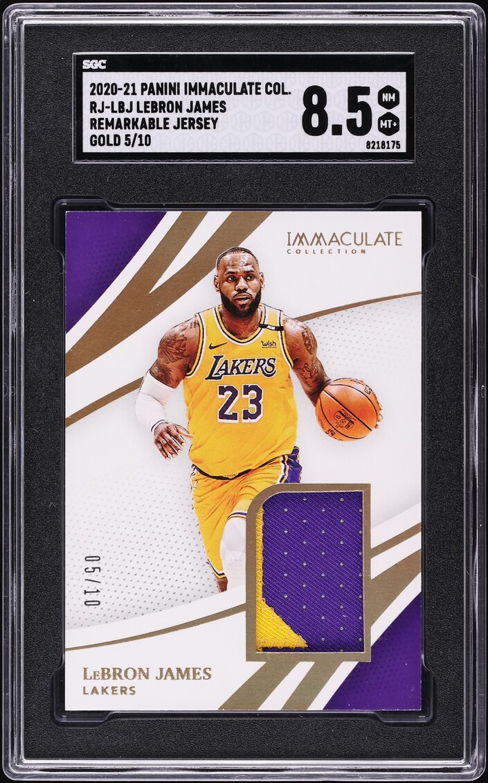 2020 Immaculate Collection Remarkable Jersey Gold LeBron James PATCH /10 #RJ-LBJ SGC 8.5 NM-MT+