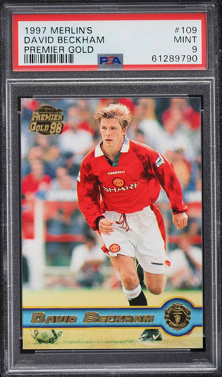 1997 Merlin's Premier Gold 98 David Beckham #109 PSA 9 MINT