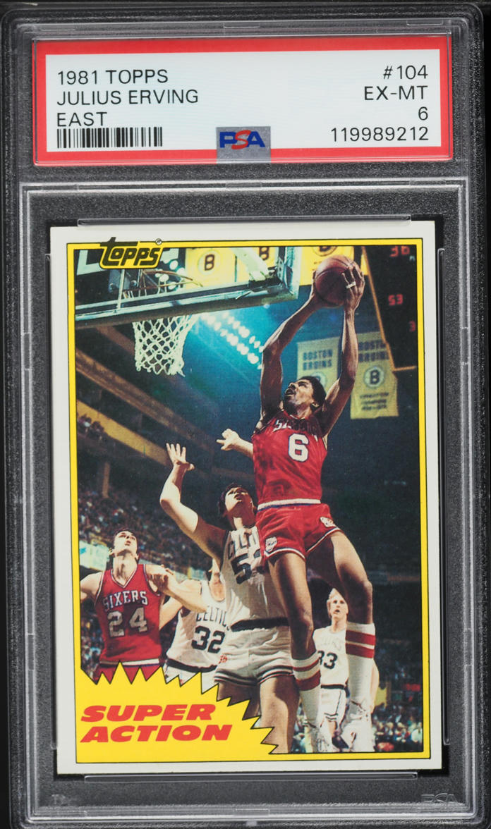 1981 Topps Basketball East Julius Erving #104 PSA 6 EXMT