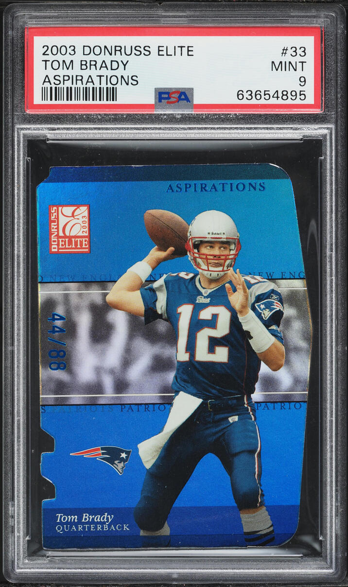 2003 Donruss Elite Aspirations Die-Cut Tom Brady /88 #33 PSA 9 MINT - Photo 1