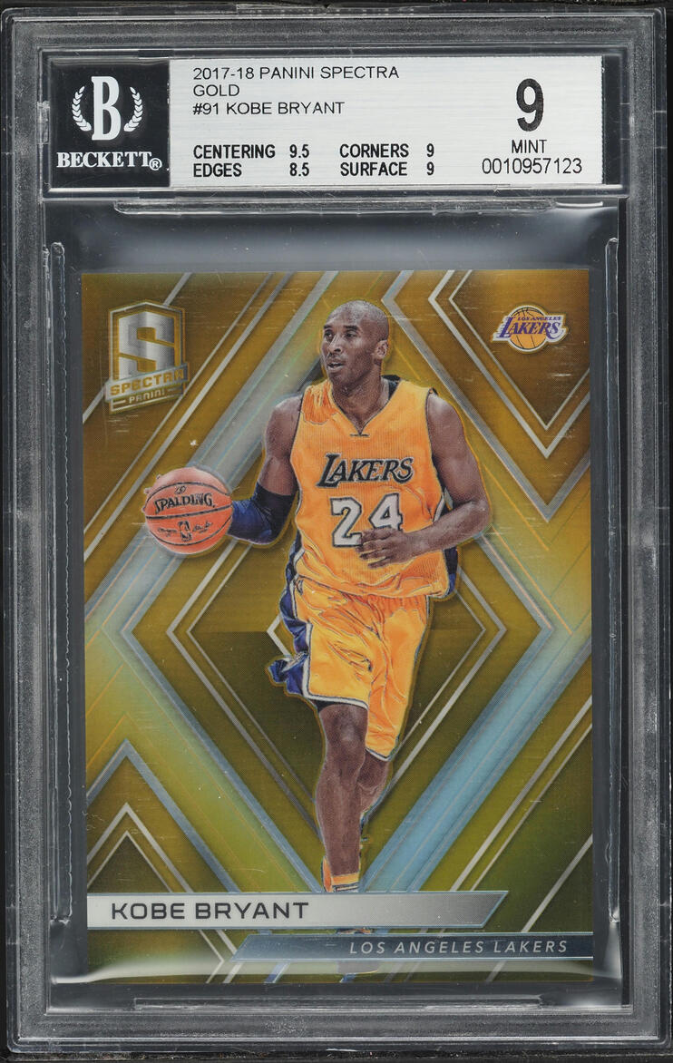 2017 Panini Spectra Gold Kobe Bryant /10 #91 BGS 9 MINT - Photo 1