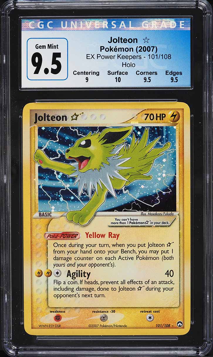 2007 Pokemon EX Power Keepers Holo Jolteon Gold Star #101 CGC 9.5 GEM MINT