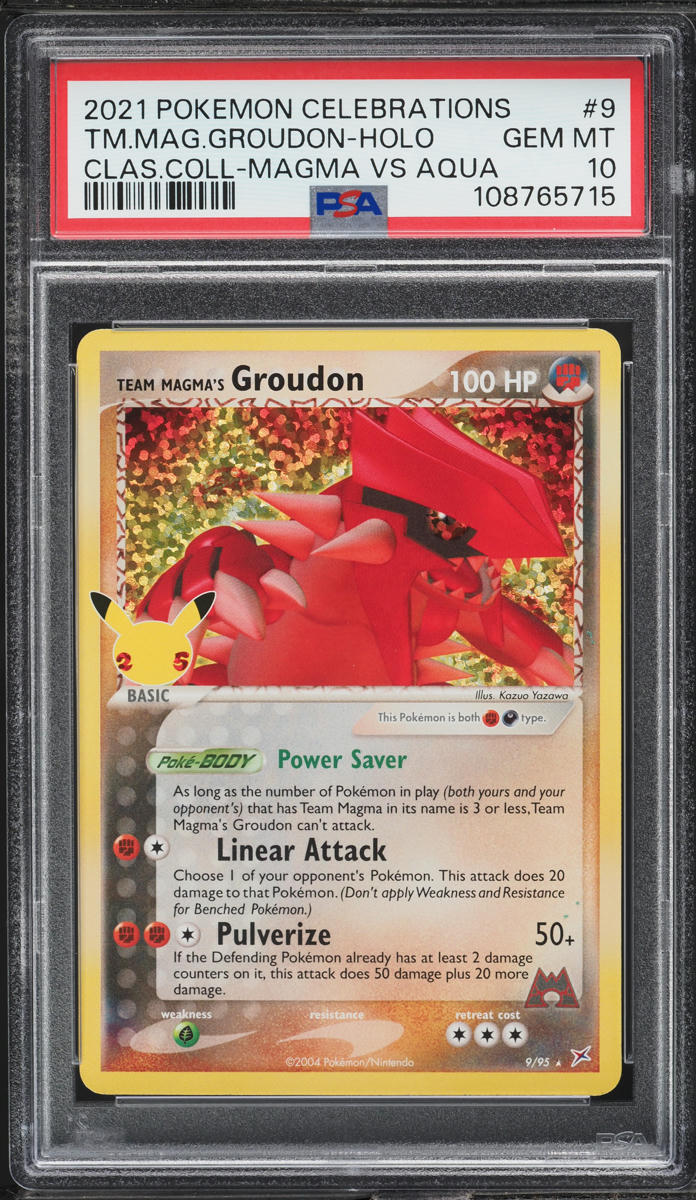 2021 Pokemon SWSH Celebrations Classic Holo Team Magma's Groudon #9 PSA 10 GEM