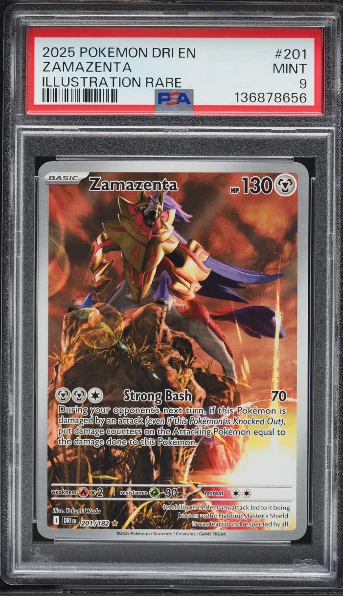 2025 Pokemon Scarlet & Violet Destined Rivals IR Zamazenta #201 PSA 9 MINT