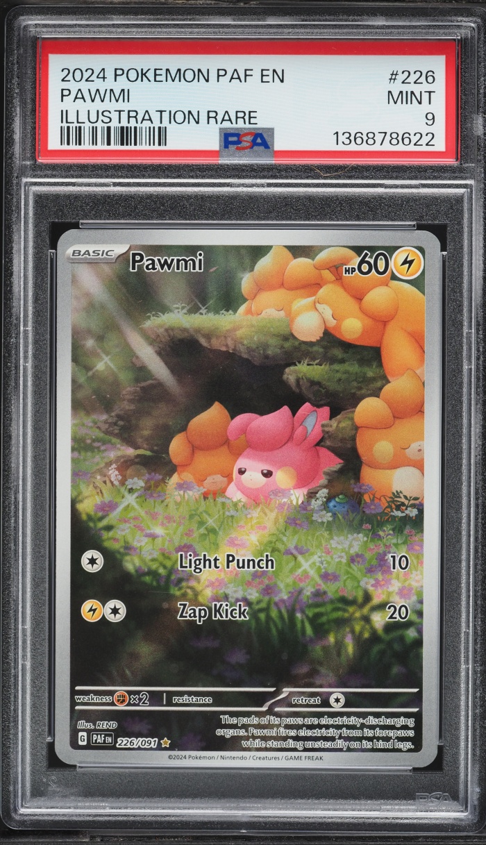 2024 Pokemon Scarlet & Violet Paldean Fates IR Pawmi #226 PSA 9 MINT