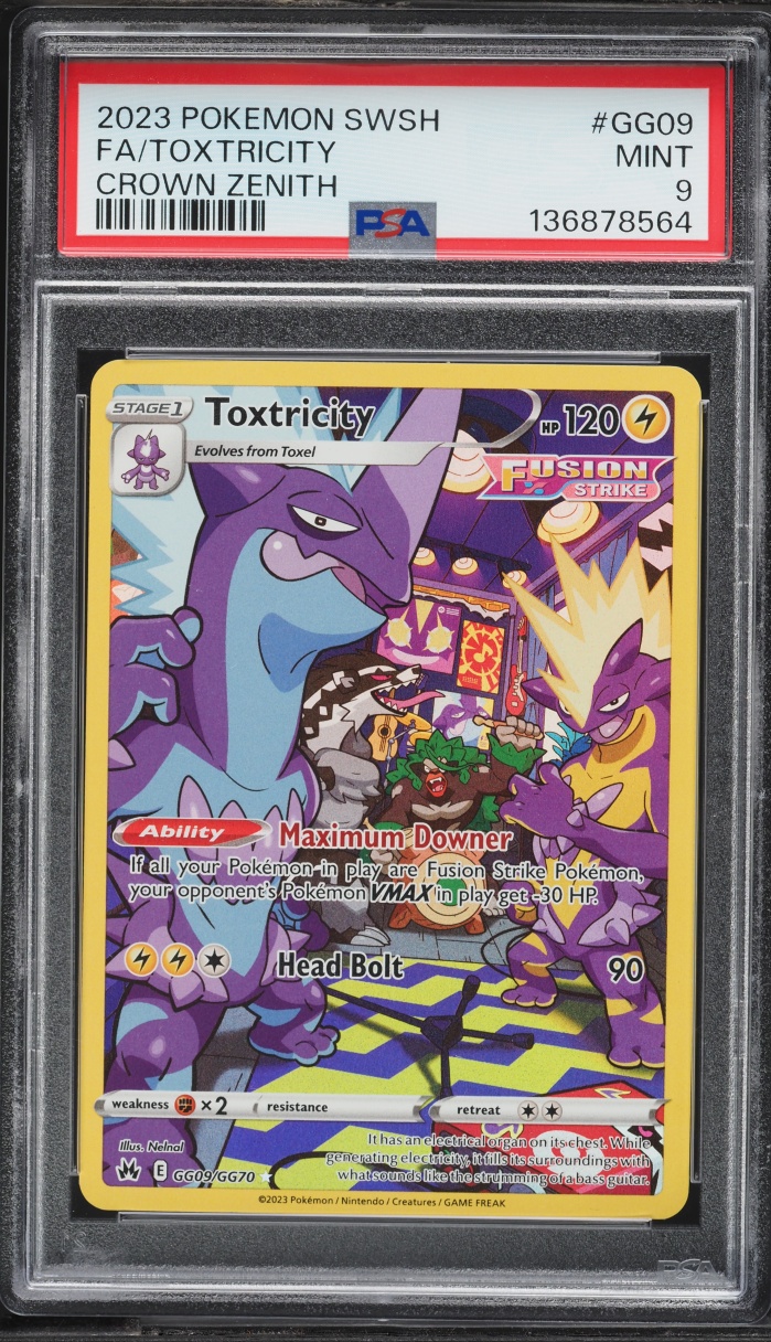 2023 Pokemon Sword & Shield Crown Zenith Full Art Toxtricity #GG09 PSA 9 MINT