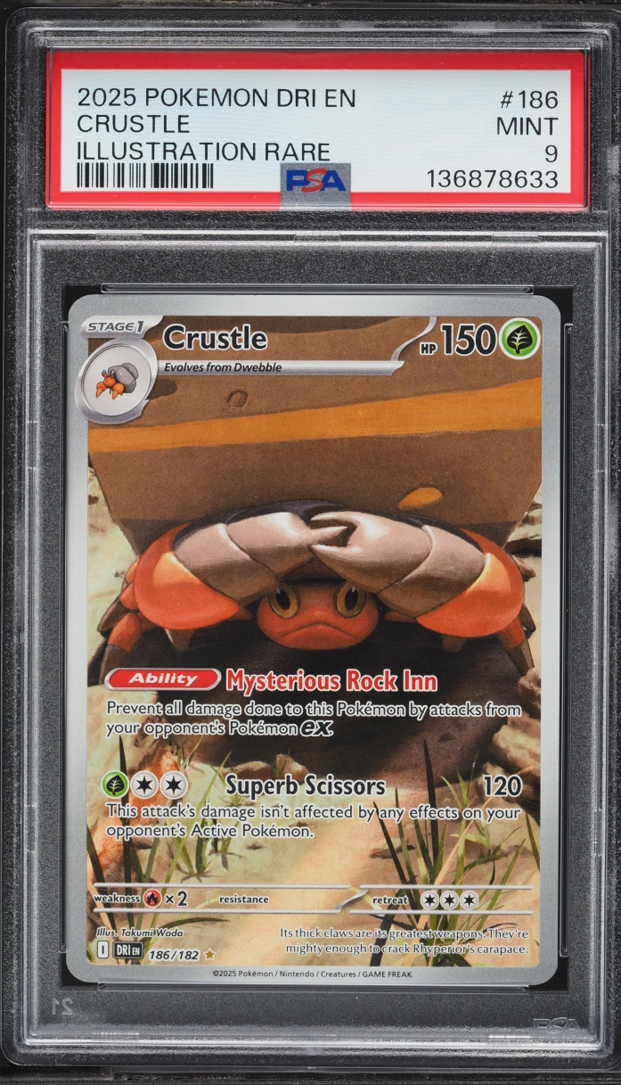 2025 Pokemon Scarlet & Violet Destined Rivals IR Crustle #186 PSA 9 MINT