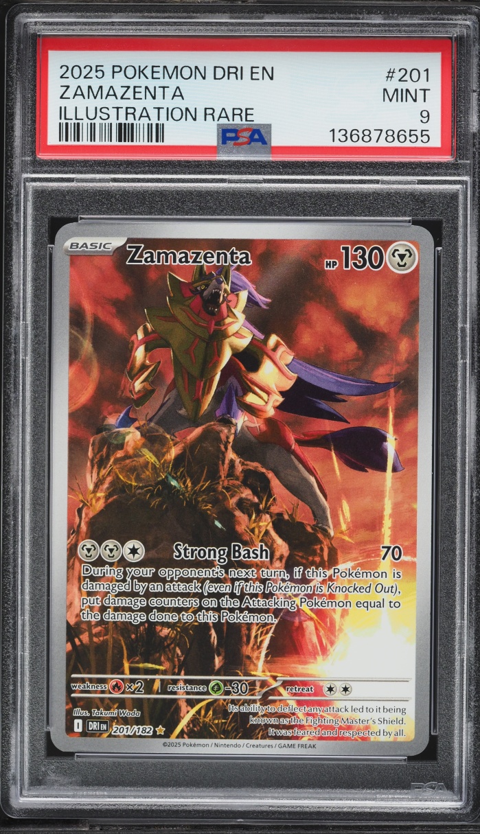 2025 Pokemon Scarlet & Violet Destined Rivals IR Zamazenta #201 PSA 9 MINT