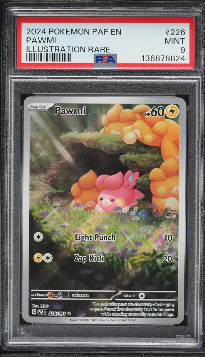 2024 Pokemon Scarlet & Violet Paldean Fates IR Pawmi #226 PSA 9 MINT