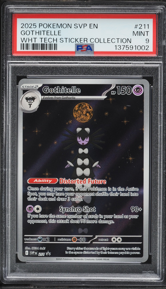 2025 Pokemon SV Promo White Flare Tech Sticker Collection Full Art Gothitelle #211 PSA 9 MINT
