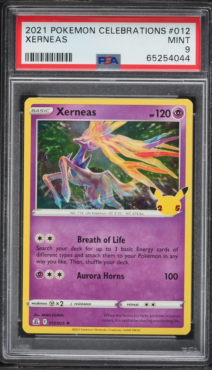 2021 Pokemon Sword & Shield Celebrations Xerneas #012 PSA 9 MINT
