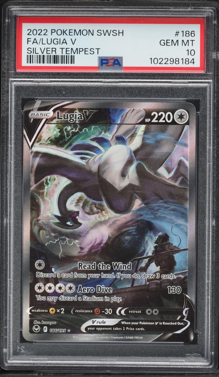 2022 Pokemon Sword & Shield Silver Tempest Alt Art Lugia V #186 PSA 10 GEM MINT