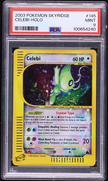 2003 Pokemon Skyridge Holo Crystal Celebi #145 PSA 9 MINT
