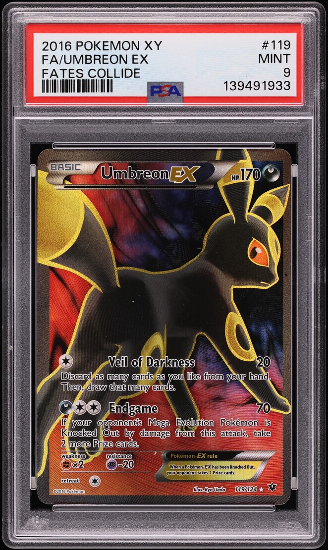 2016 Pokemon XY Fates Collide Full Art Umbreon EX #119 PSA 9 MINT