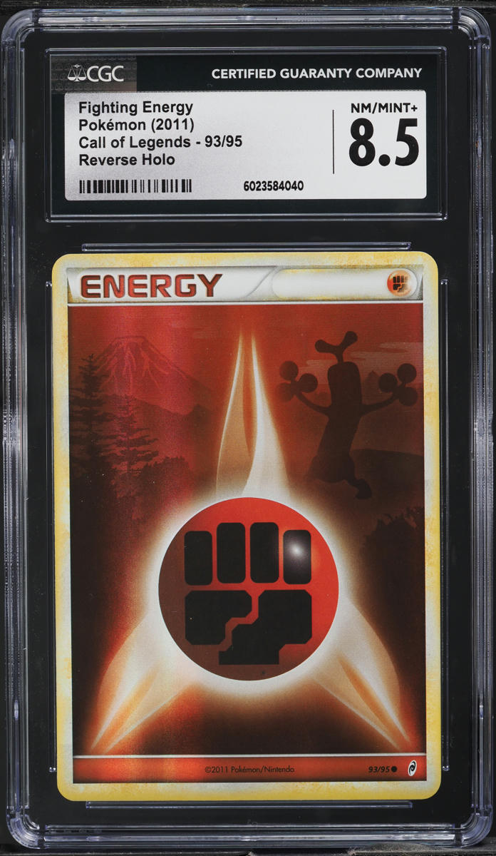 2011 Pokemon Call Of Legends Reverse Holo Fighting Energy #93 CGC 8.5 NM-MT+