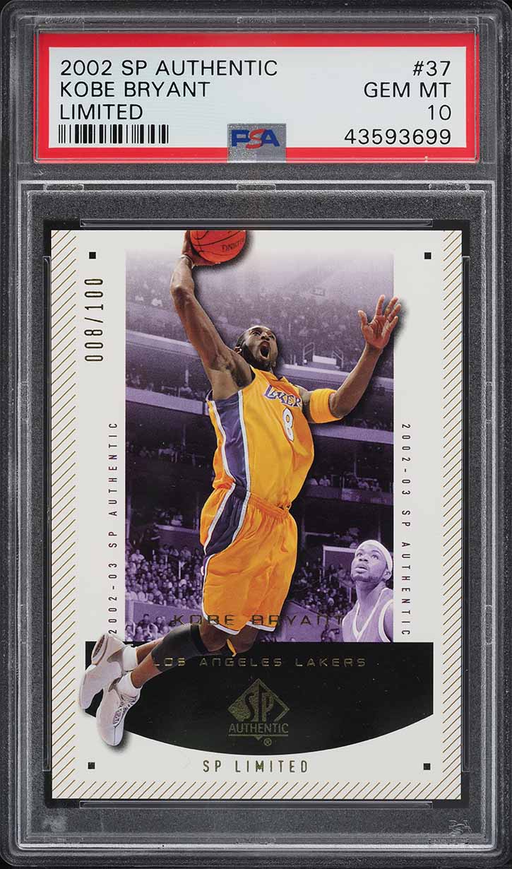2002 SP Authentic Limited Kobe Bryant /100 #37 PSA 10 GEM MINT