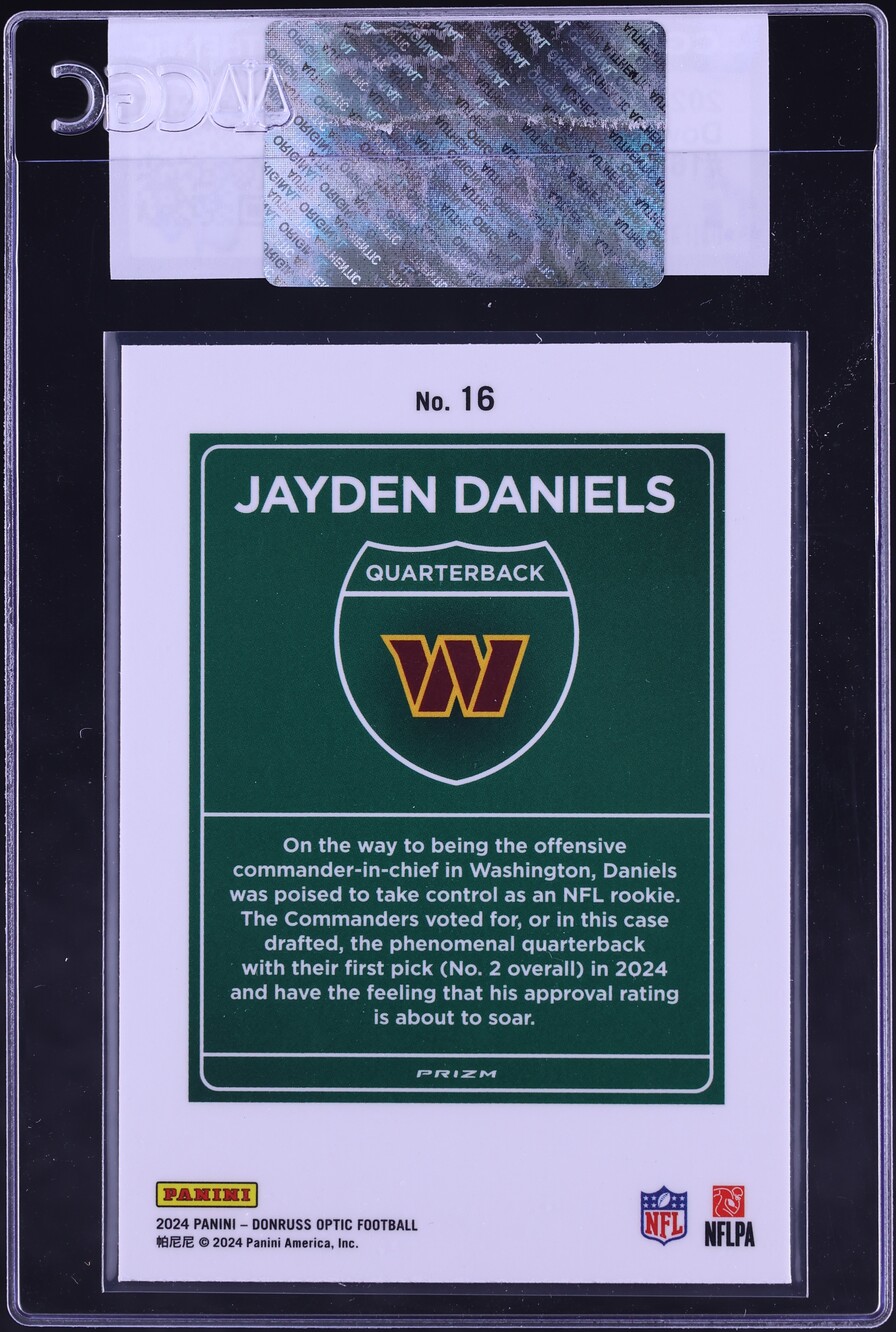 2024 Donruss Optic Downtown Jayden Daniels ROOKIE #16 CGC AUTH