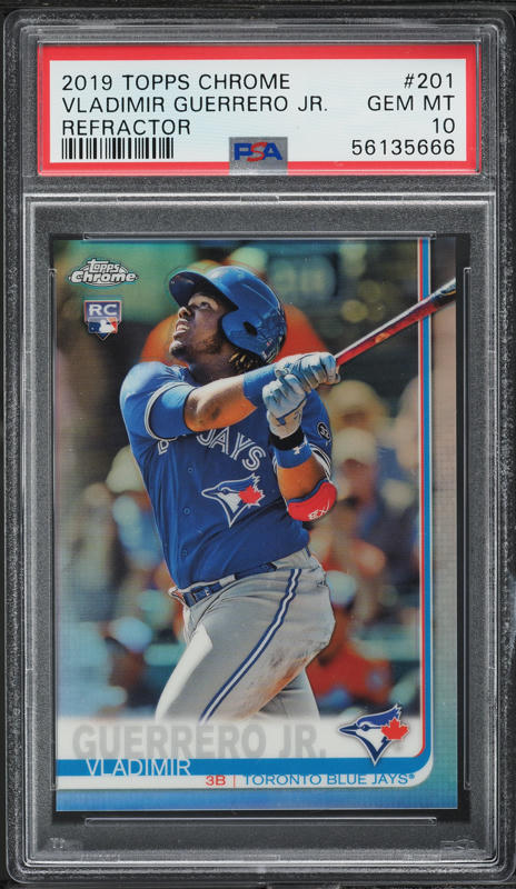 2019 Topps Chrome Refractor Vladimir Guerrero Jr. ROOKIE #201 PSA