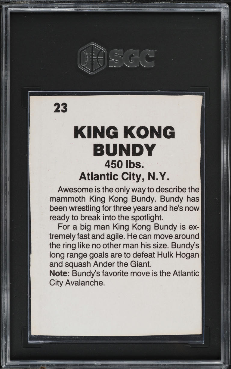 1985 Wrestling All Stars King Kong Bundy #23 SGC 2 GD